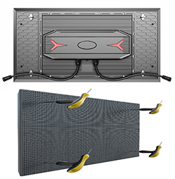 OFM סעריע דרויסנדיק פראָנט אַקסעס 2ftx1ft IP68 הויך ברייטנאַס מאָדולאַר געפֿירט קאַבינעט שטיצן 90 ° ווינקל געפירט ווידעא וואַנט און געפירט קוב